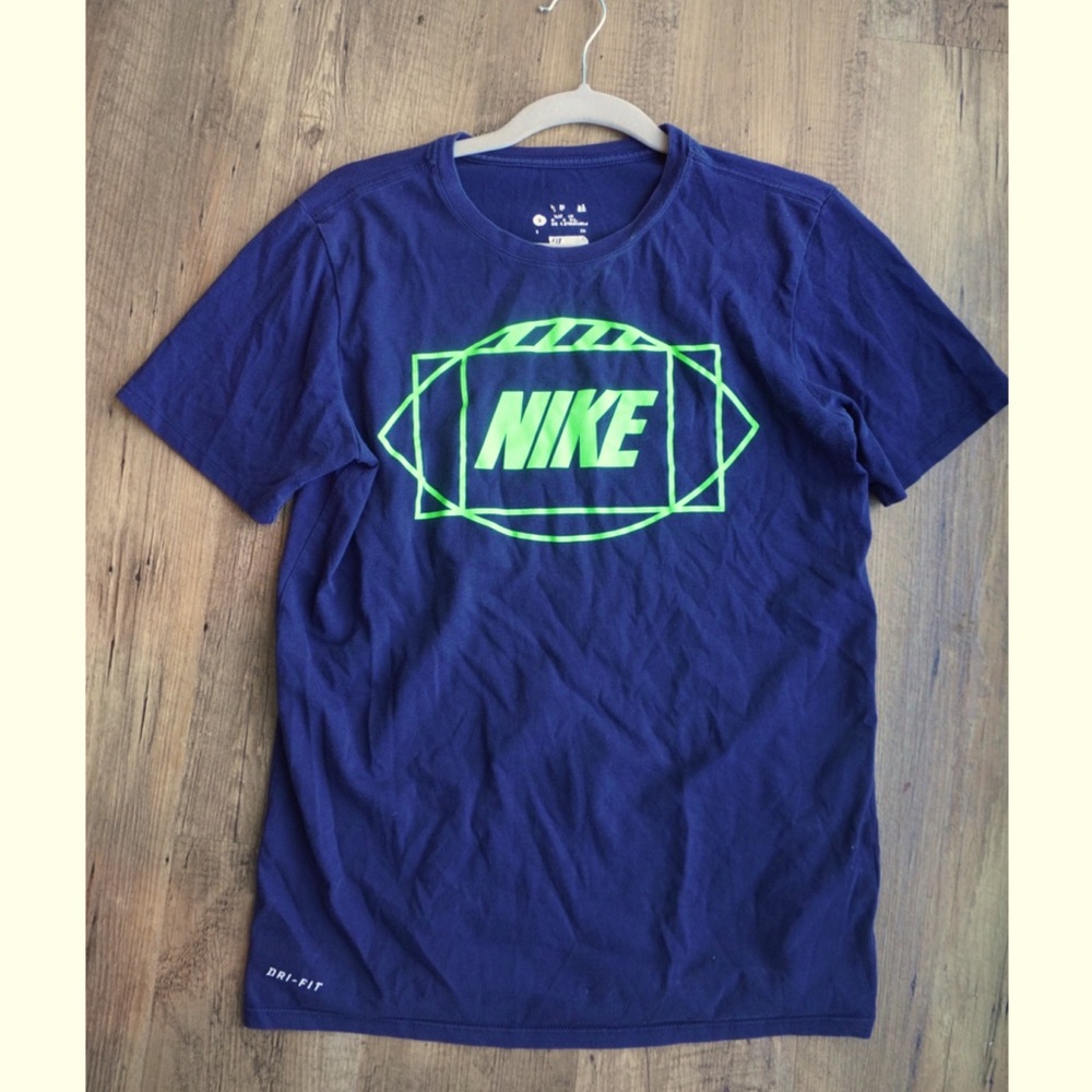 Nike Dri-Fit Blue Football T-Shirt, Men’s S